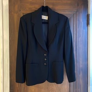 VTG Italian Black Blazer Gian Marco Venturi Sz Medium